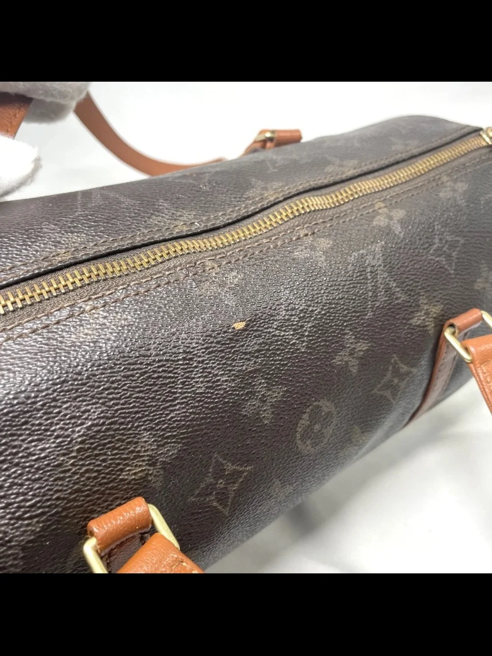 Louis Vuitton Monogram Brown & Tan Shoulder Barrel Bag with Pouch